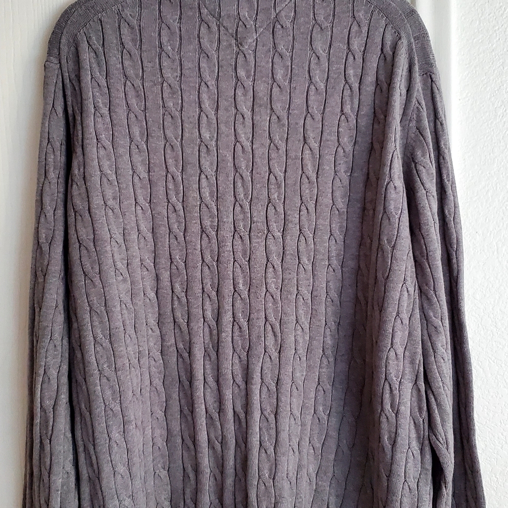 Tommy Hilfiger Men's Cable Knit Sweater in Gray - Picture 5 of 8